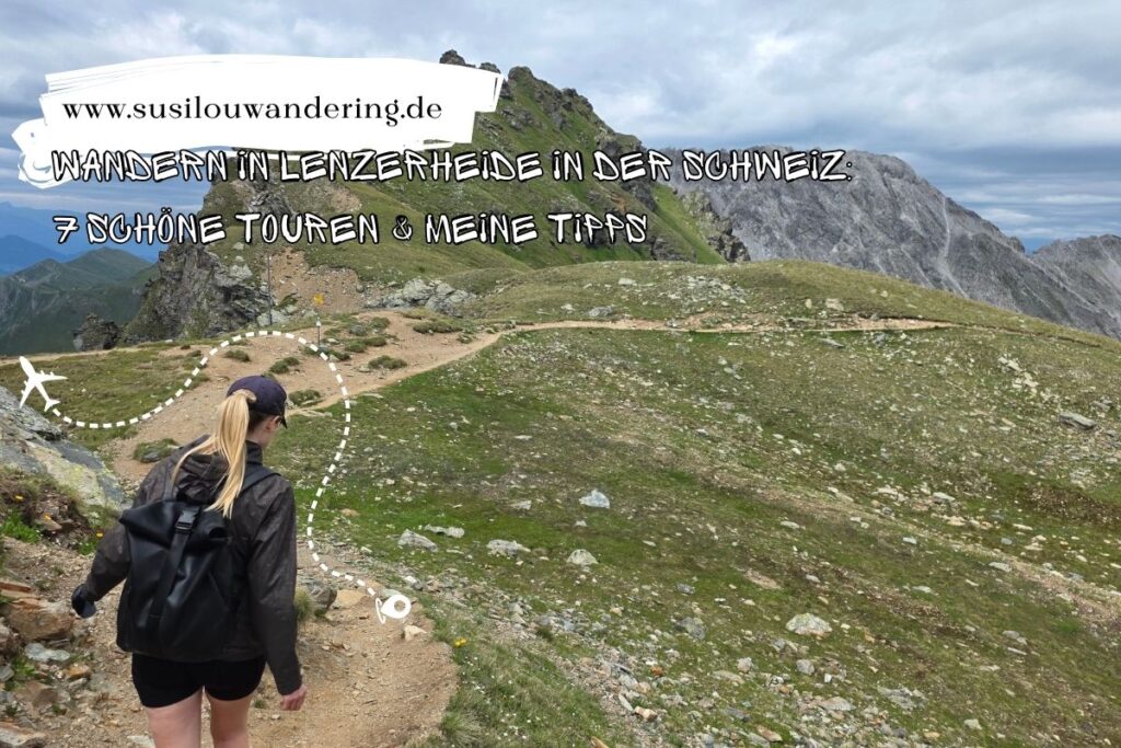 Allein reisende wandernde Frau in der Schweiz